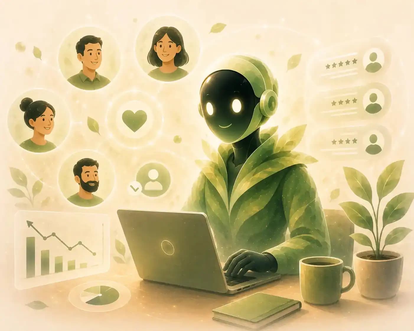 Lanna - AI Customer Success Agent watercolour illustration